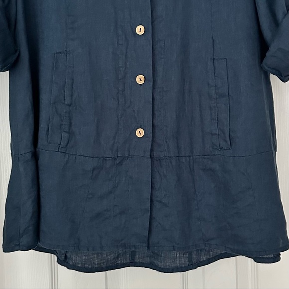 Soft Surroundings 100% Linen Button Down Tunic Lagenlook Minimalist Size Large - Picture 4 of 10